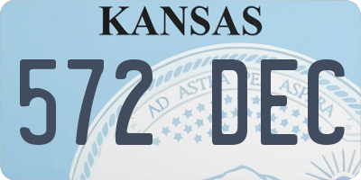 KS license plate 572DEC