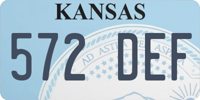 KS license plate 572DEF