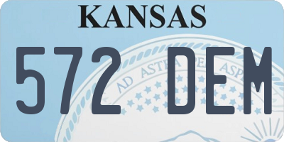 KS license plate 572DEM