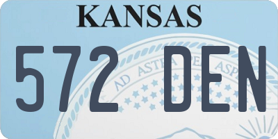 KS license plate 572DEN
