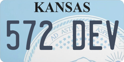 KS license plate 572DEV