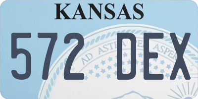 KS license plate 572DEX