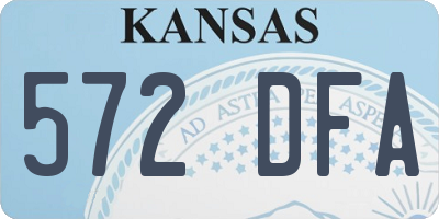 KS license plate 572DFA