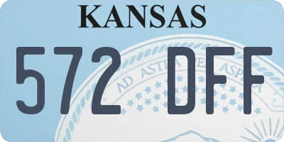 KS license plate 572DFF