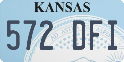 KS license plate 572DFI