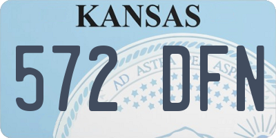 KS license plate 572DFN