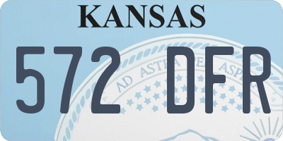 KS license plate 572DFR