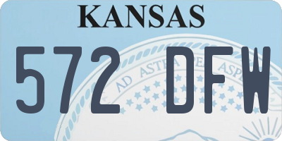 KS license plate 572DFW