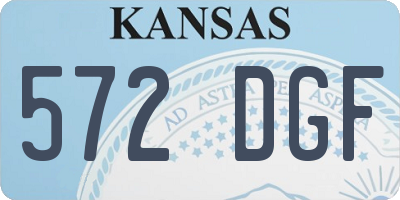 KS license plate 572DGF