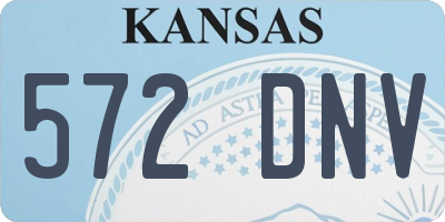 KS license plate 572DNV