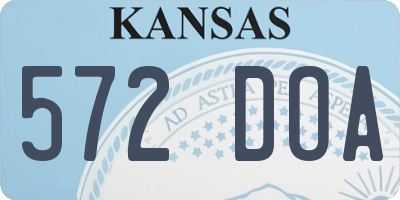 KS license plate 572DOA