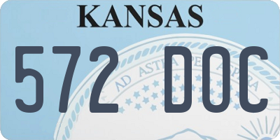 KS license plate 572DOC