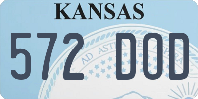 KS license plate 572DOD