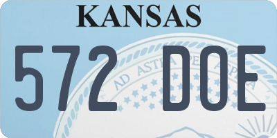 KS license plate 572DOE