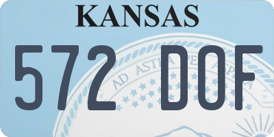 KS license plate 572DOF
