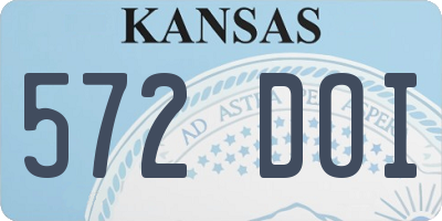KS license plate 572DOI