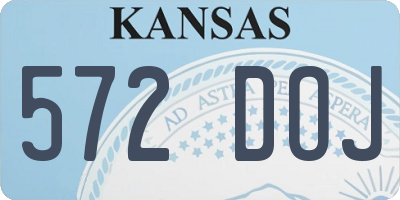 KS license plate 572DOJ