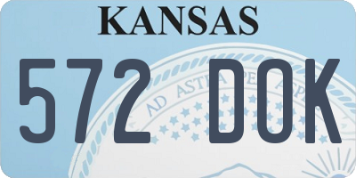 KS license plate 572DOK