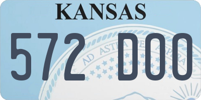 KS license plate 572DOO