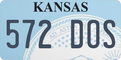 KS license plate 572DOS