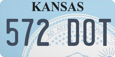 KS license plate 572DOT