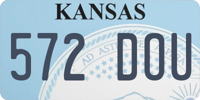 KS license plate 572DOU