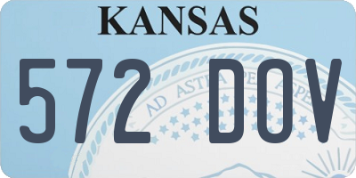KS license plate 572DOV