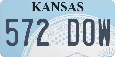 KS license plate 572DOW