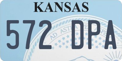 KS license plate 572DPA