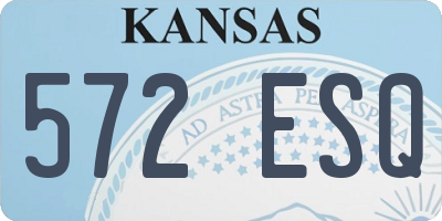 KS license plate 572ESQ