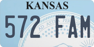 KS license plate 572FAM