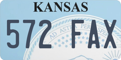 KS license plate 572FAX