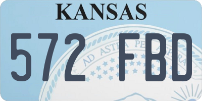 KS license plate 572FBD