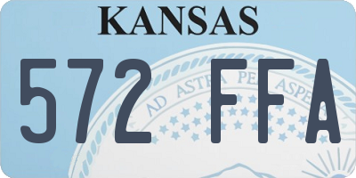 KS license plate 572FFA