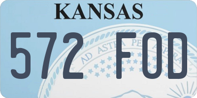 KS license plate 572FOD