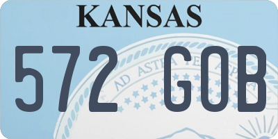 KS license plate 572GOB