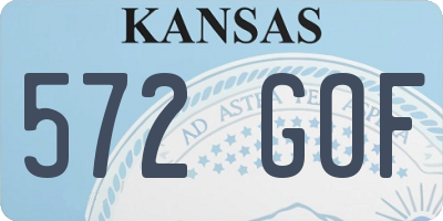KS license plate 572GOF