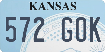 KS license plate 572GOK