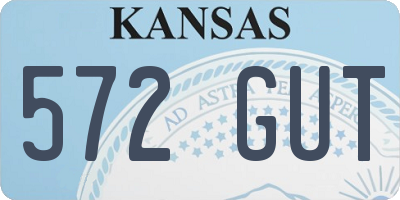 KS license plate 572GUT