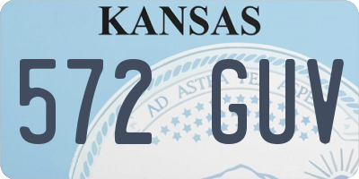 KS license plate 572GUV