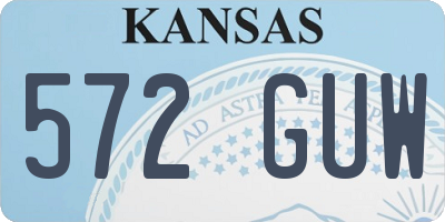 KS license plate 572GUW
