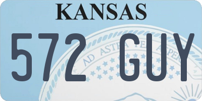KS license plate 572GUY