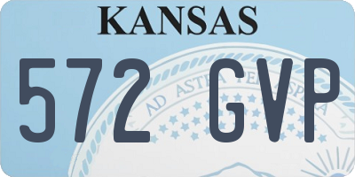 KS license plate 572GVP