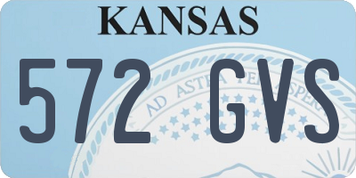 KS license plate 572GVS