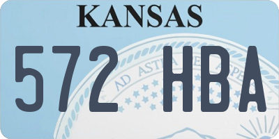 KS license plate 572HBA