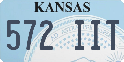 KS license plate 572IIT