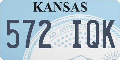 KS license plate 572IQK