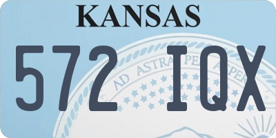 KS license plate 572IQX