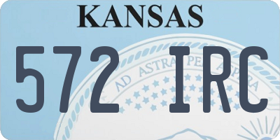 KS license plate 572IRC