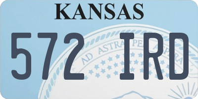 KS license plate 572IRD